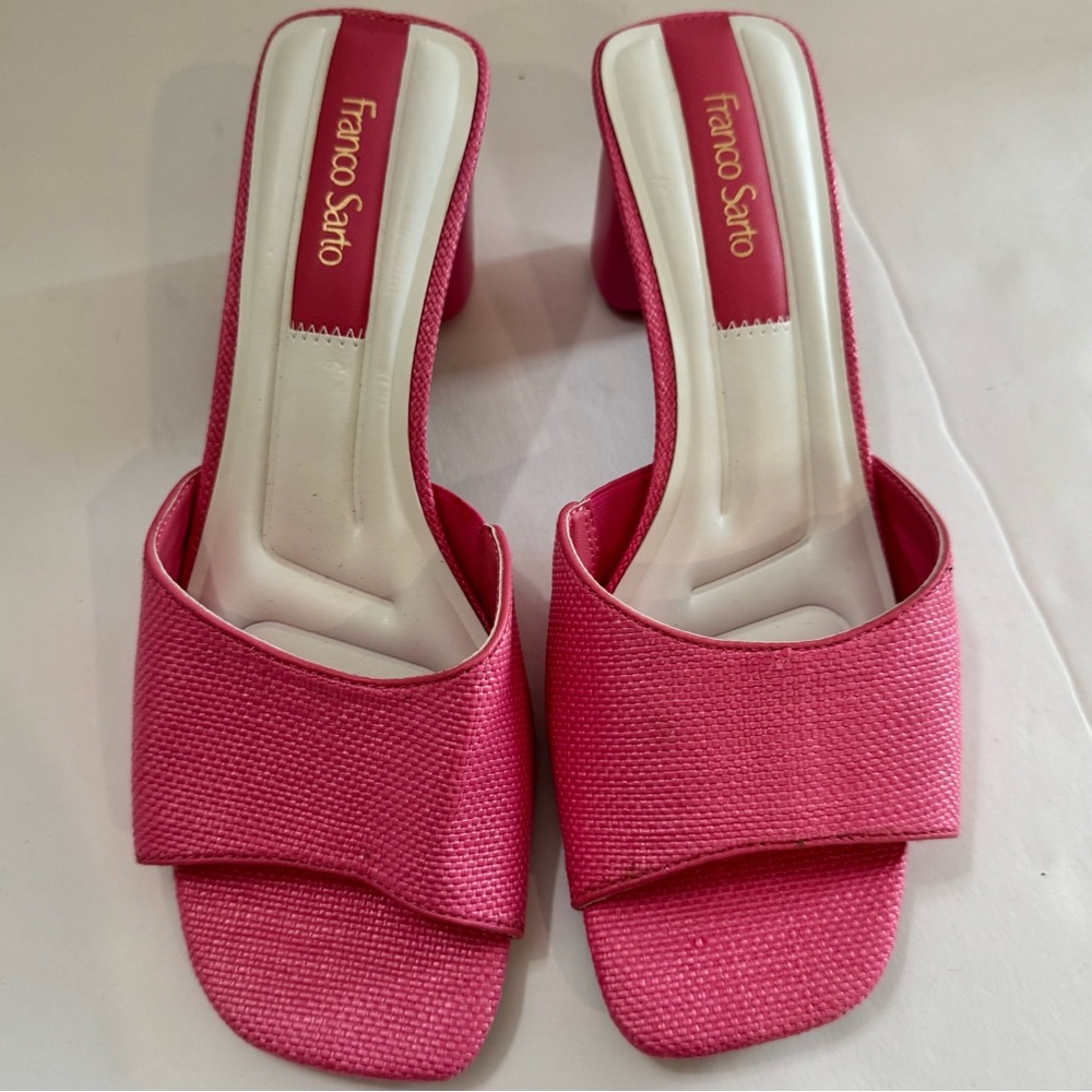 Franco Sarto pink sandals 7.5 Linley Heel
